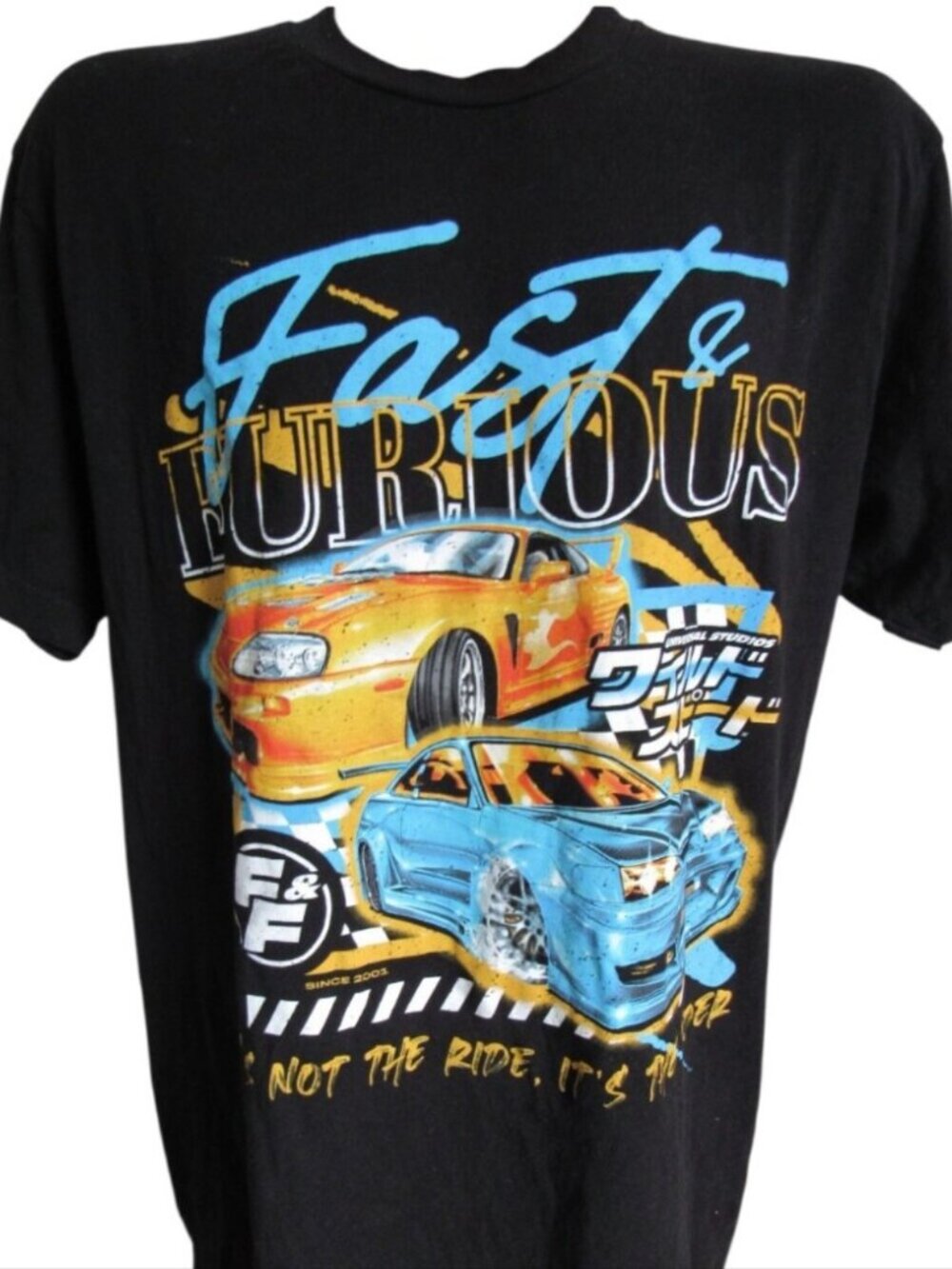 3XL⚫Fast&Furios Street Racing Graphic Black T-shirt Toyota Supra/Nissan Skyline